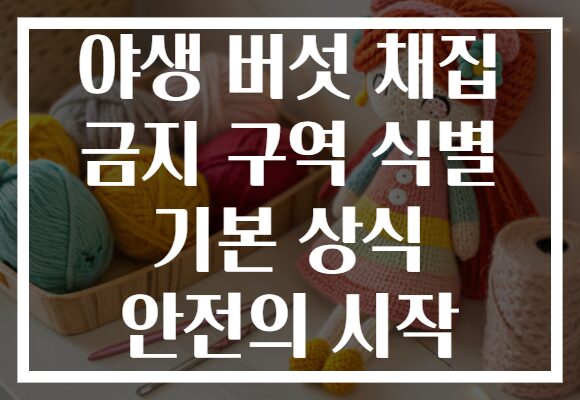 야생 버섯 채집 금지 구역 식별 기본 상식 안전의 시작