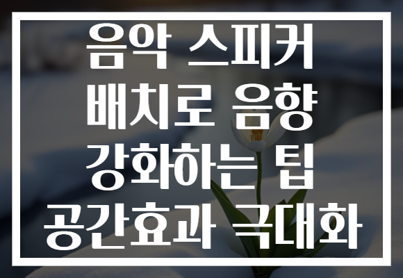 음악 스피커 배치로 음향 강화하는 팁 공간효과 극대화