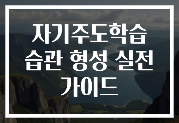 자기주도학습 습관 형성 실전 가이드