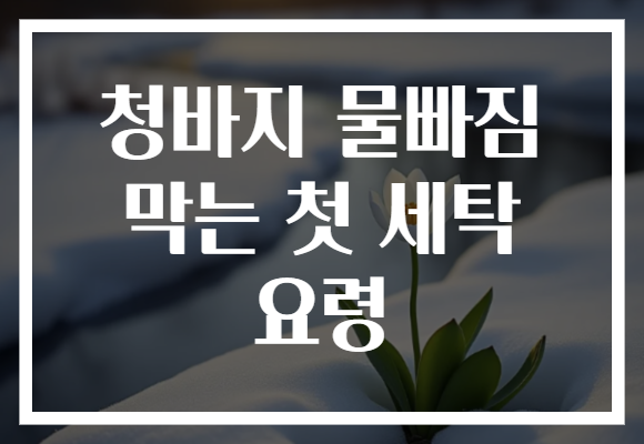 청바지 물빠짐 막는 첫 세탁 요령