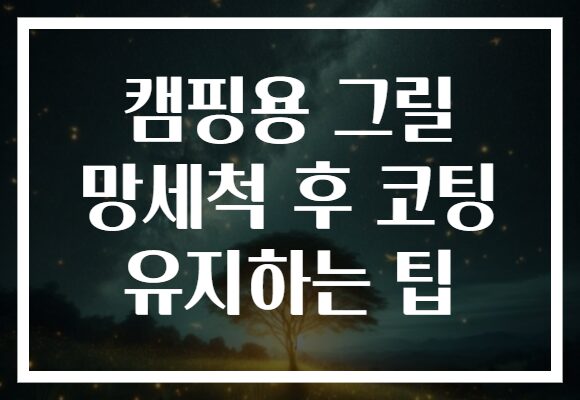 캠핑용 그릴 망세척 후 코팅 유지하는 팁