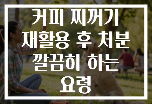 커피 찌꺼기 재활용 후 처분 깔끔히 하는 요령