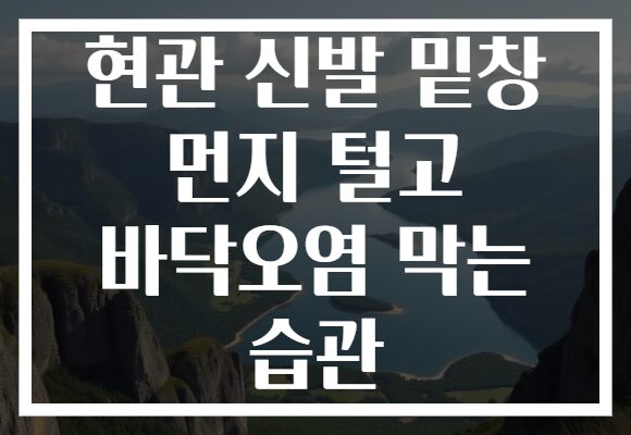 현관 신발 밑창 먼지 털고 바닥오염 막는 습관