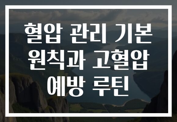 혈압 관리 기본 원칙과 고혈압 예방 루틴