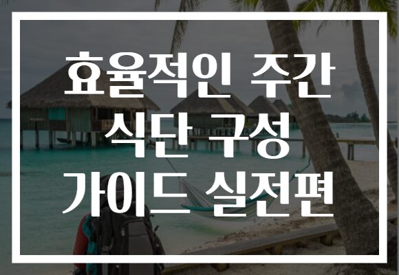 효율적인 주간 식단 구성 가이드 실전편