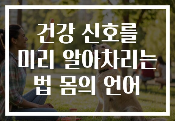 건강 신호를 미리 알아차리는 법 몸의 언어