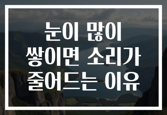 눈이 많이 쌓이면 소리가 줄어드는 이유