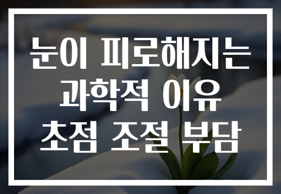 눈이 피로해지는 과학적 이유 초점 조절 부담