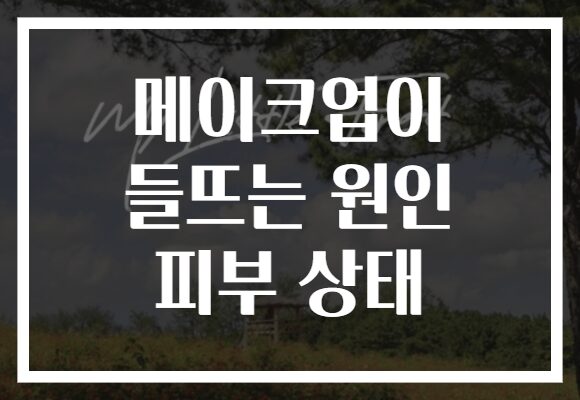 메이크업이 들뜨는 원인 피부 상태