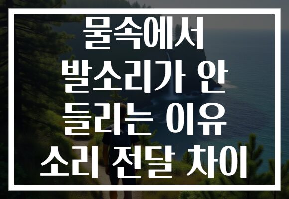 물속에서 발소리가 안 들리는 이유 소리 전달 차이
