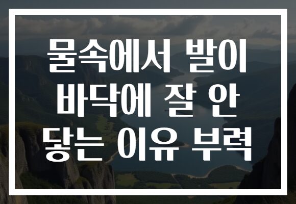 물속에서 발이 바닥에 잘 안 닿는 이유 부력