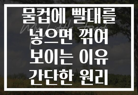 물컵에 빨대를 넣으면 꺾여 보이는 이유 간단한 원리