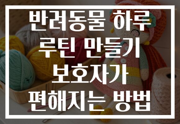 반려동물 하루 루틴 만들기 보호자가 편해지는 방법