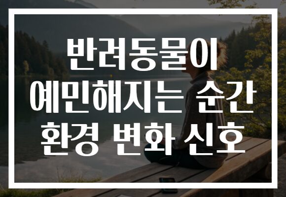 반려동물이 예민해지는 순간 환경 변화 신호