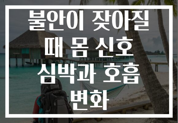 불안이 잦아질 때 몸 신호 심박과 호흡 변화