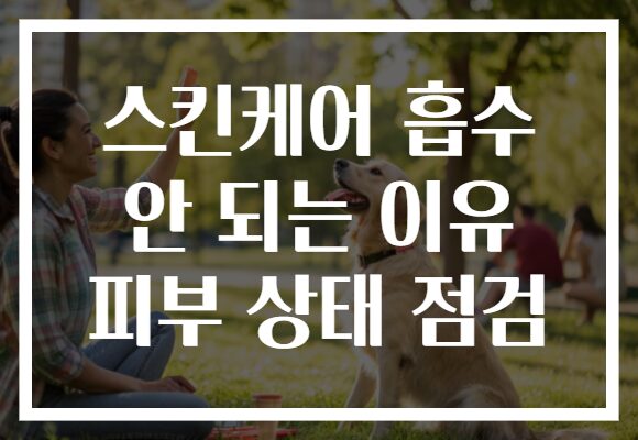 스킨케어 흡수 안 되는 이유 피부 상태 점검