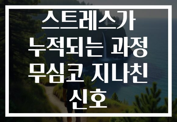 스트레스가 누적되는 과정 무심코 지나친 신호