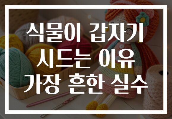 식물이 갑자기 시드는 이유 가장 흔한 실수