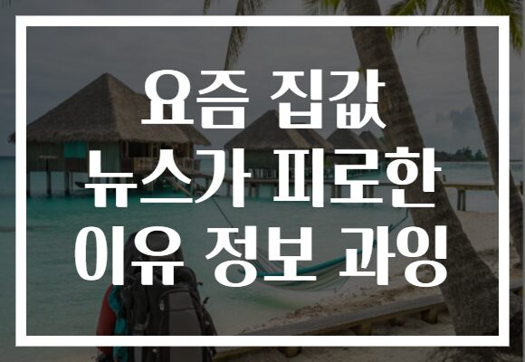 요즘 집값 뉴스가 피로한 이유 정보 과잉