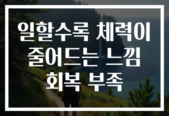 일할수록 체력이 줄어드는 느낌 회복 부족