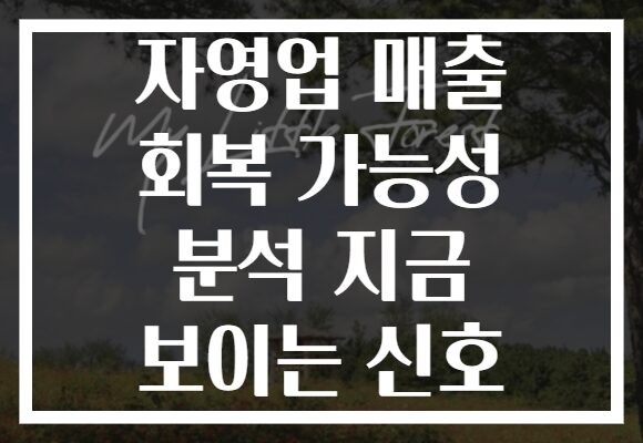 자영업 매출 회복 가능성 분석 지금 보이는 신호