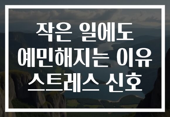 작은 일에도 예민해지는 이유 스트레스 신호