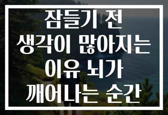 잠들기 전 생각이 많아지는 이유 뇌가 깨어나는 순간