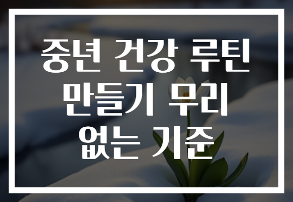 중년 건강 루틴 만들기 무리 없는 기준