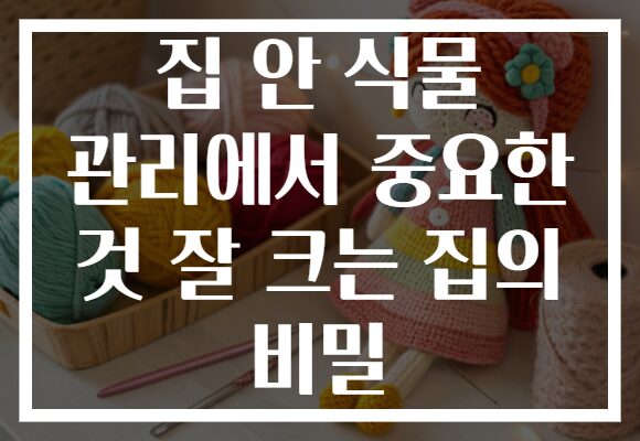 집 안 식물 관리에서 중요한 것 잘 크는 집의 비밀