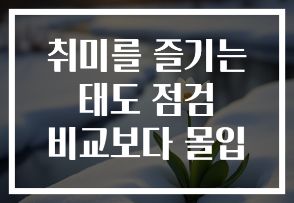 취미를 즐기는 태도 점검 비교보다 몰입