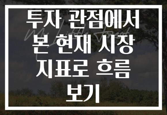 투자 관점에서 본 현재 시장 지표로 흐름 보기
