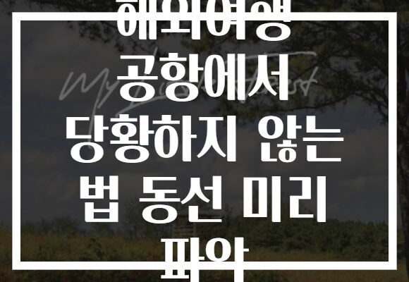 해외여행 공항에서 당황하지 않는 법 동선 미리 파악