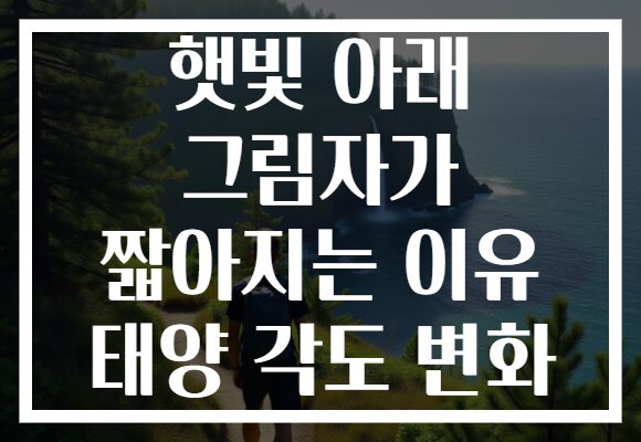 햇빛 아래 그림자가 짧아지는 이유 태양 각도 변화