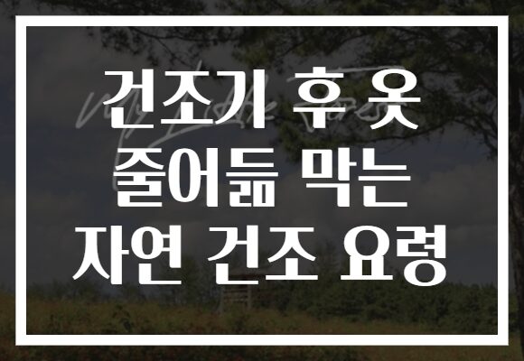 건조기 후 옷 줄어듦 막는 자연 건조 요령