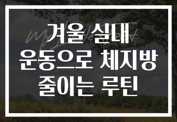 겨울 실내 운동으로 체지방 줄이는 루틴