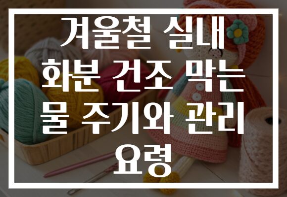 겨울철 실내 화분 건조 막는 물 주기와 관리 요령