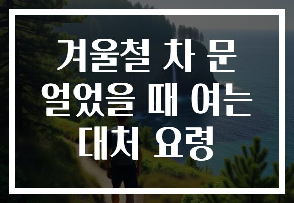 겨울철 차 문 얼었을 때 여는 대처 요령