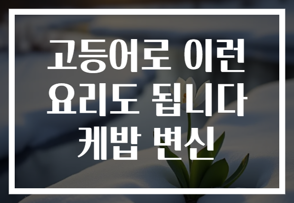 고등어로 이런 요리도 됩니다 케밥 변신