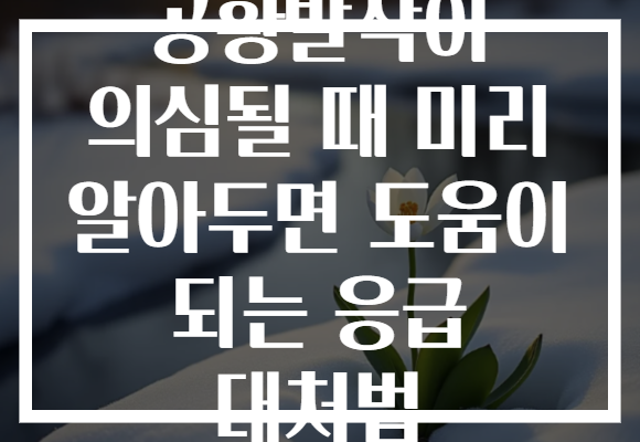 공황발작이 의심될 때 미리 알아두면 도움이 되는 응급 대처법