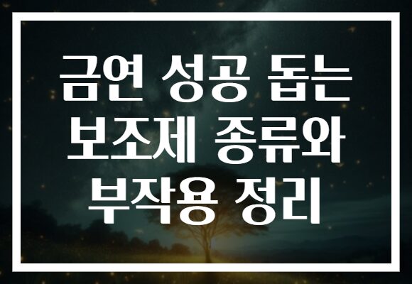 금연 성공 돕는 보조제 종류와 부작용 정리