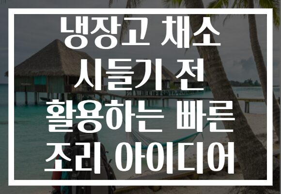 냉장고 채소 시들기 전 활용하는 빠른 조리 아이디어