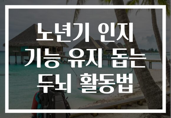 노년기 인지 기능 유지 돕는 두뇌 활동법
