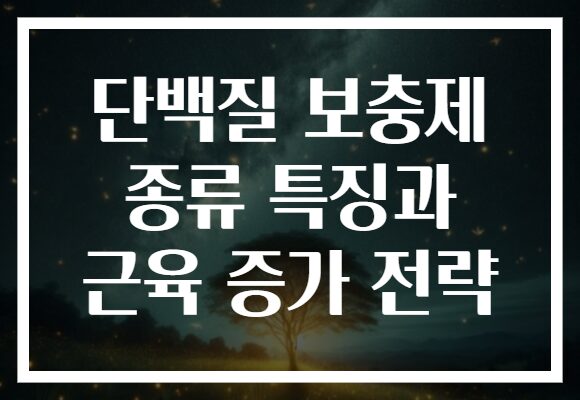 단백질 보충제 종류 특징과 근육 증가 전략