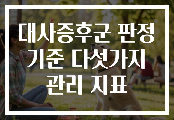 대사증후군 판정 기준 다섯가지 관리 지표