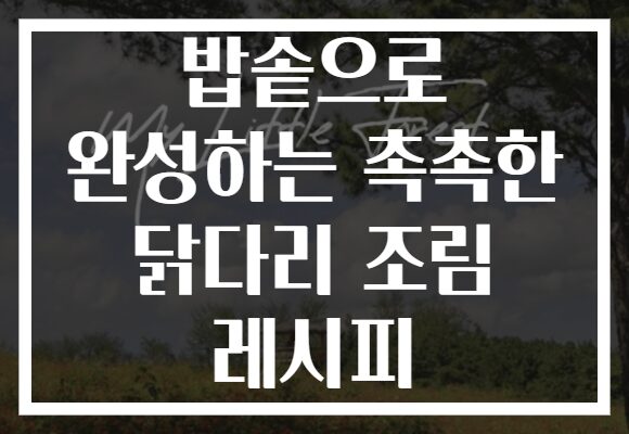 밥솥으로 완성하는 촉촉한 닭다리 조림 레시피