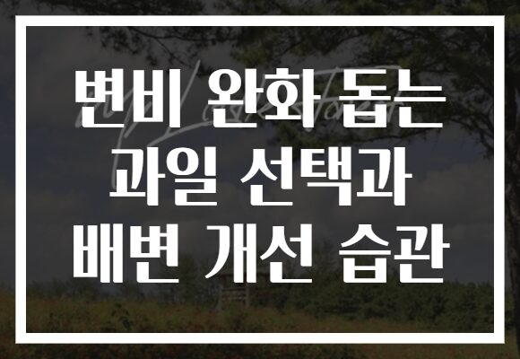 변비 완화 돕는 과일 선택과 배변 개선 습관