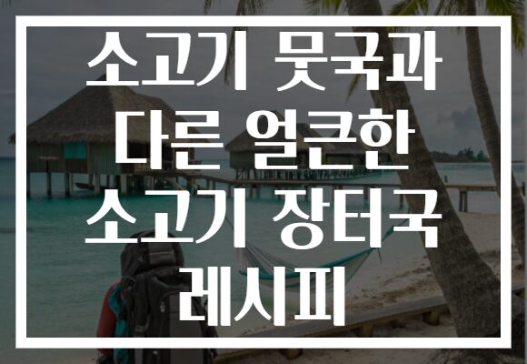 소고기 뭇국과 다른 얼큰한 소고기 장터국 레시피