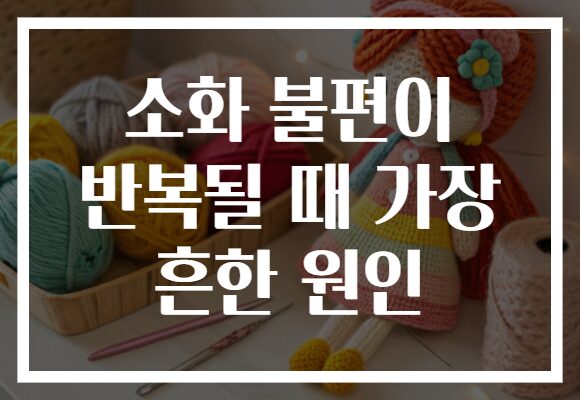 소화 불편이 반복될 때 가장 흔한 원인