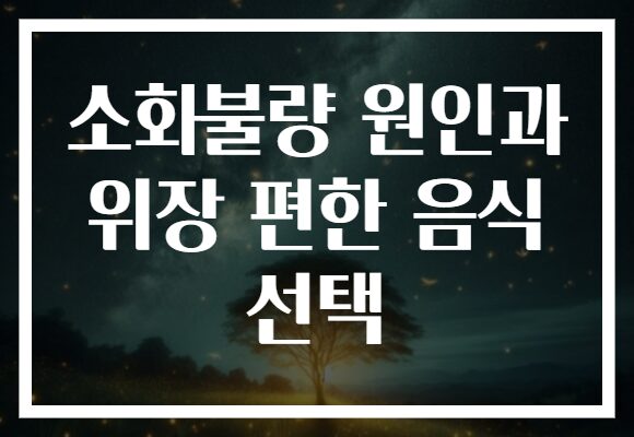 소화불량 원인과 위장 편한 음식 선택