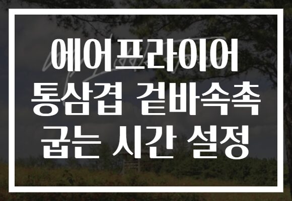 에어프라이어 통삼겹 겉바속촉 굽는 시간 설정